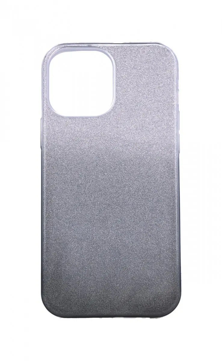 Kryt TopQ iPhone 13 Pro Max glitter stříbrno-černý 64847