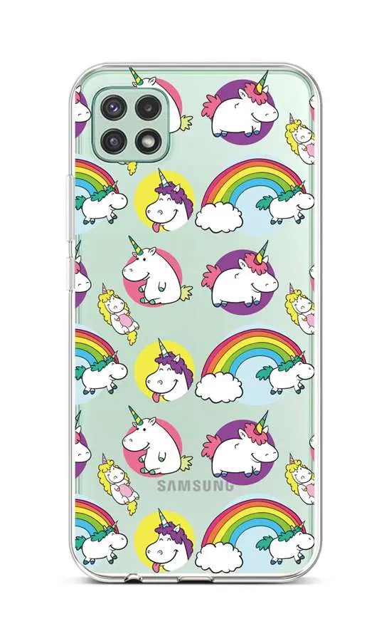 Kryt TopQ Samsung A22 5G silikon Chunky Unicorns 65137