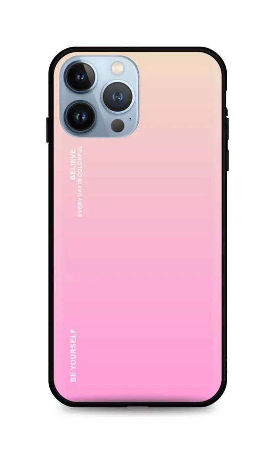 Kryt TopQ LUXURY iPhone 13 Pro pevný duhový meruňkový 65371