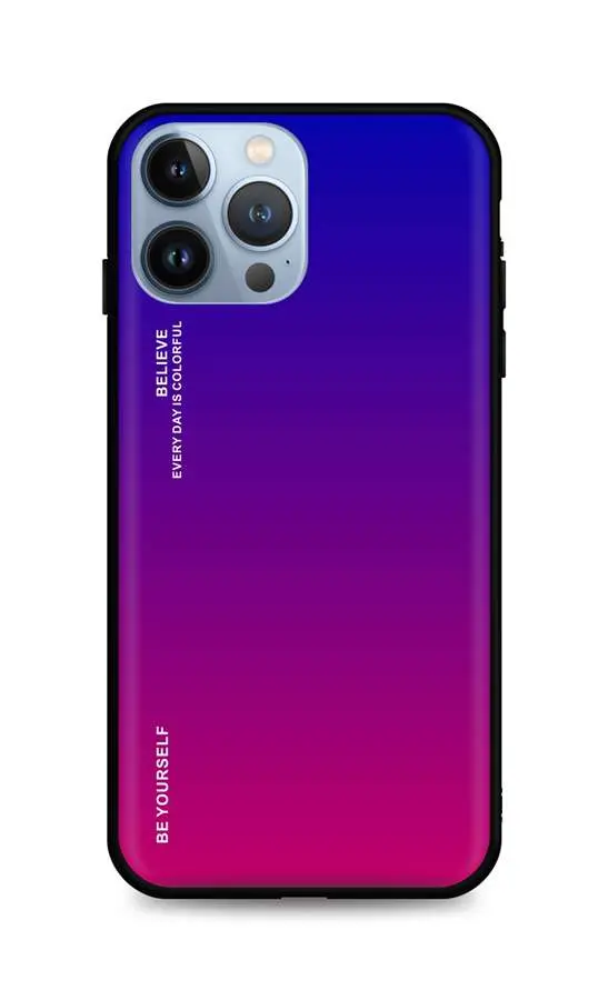 Kryt TopQ LUXURY iPhone 13 Pro pevný duhový fialový 65374