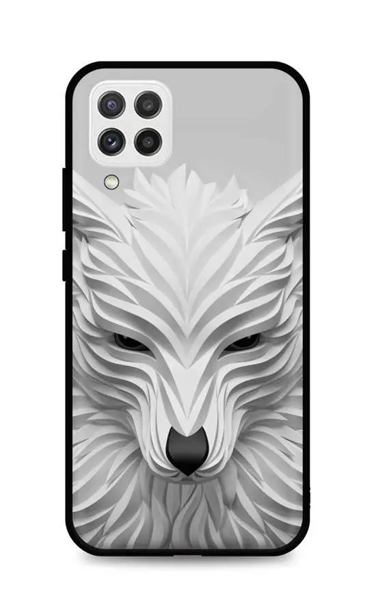 Kryt TopQ LUXURY Samsung A22 pevný Bílý vlk 65643