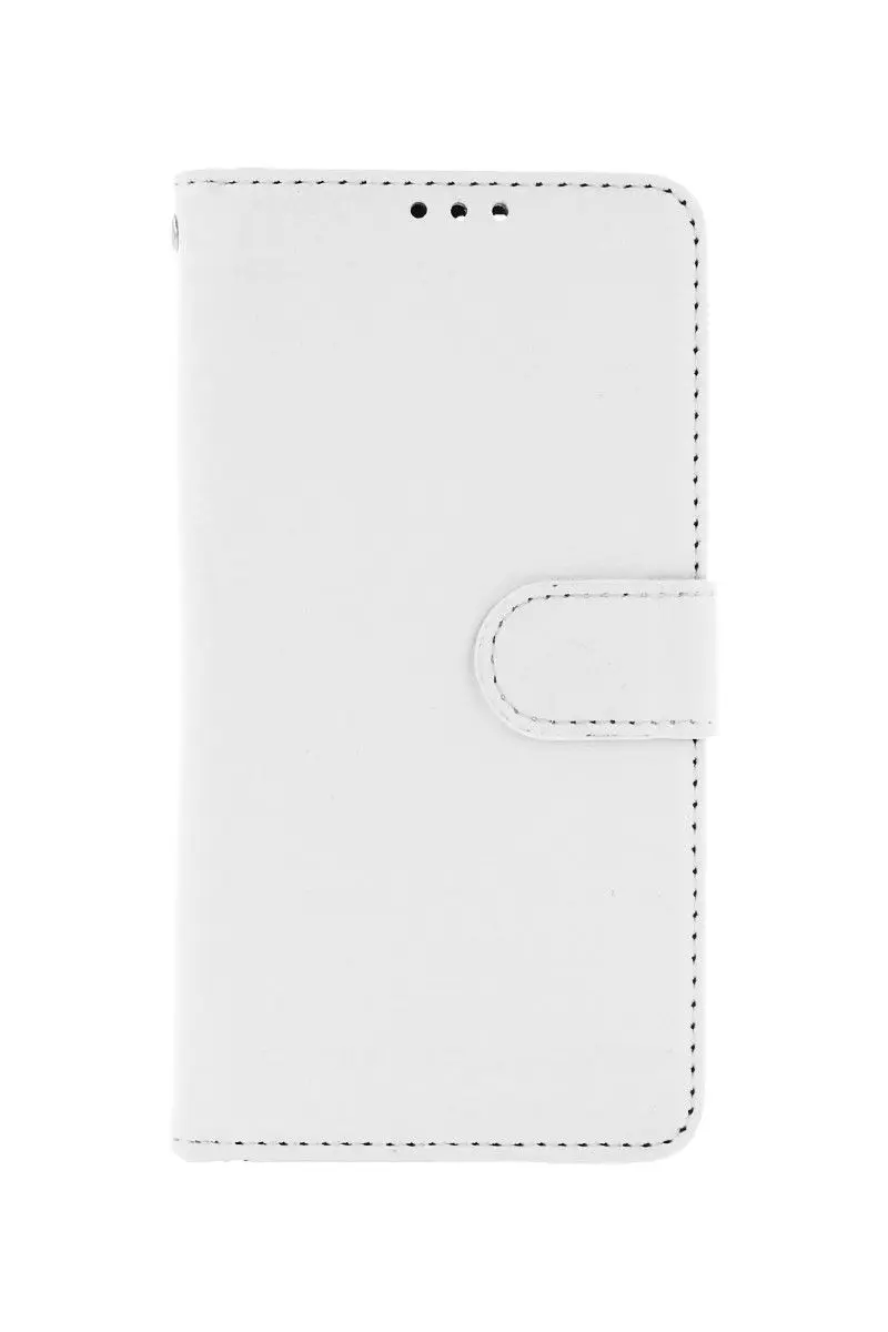 Pouzdro TopQ iPhone 13 Pro Max knížkové bílé s přezkou 66503