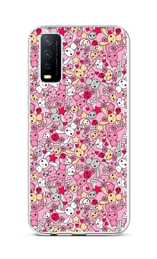Kryt TopQ Vivo Y11s silikon Pink Bunnies 66570