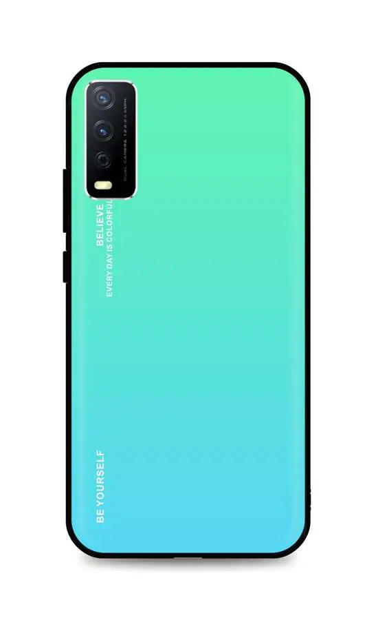 Kryt TopQ LUXURY Vivo Y11s pevný duhový zelený 66647