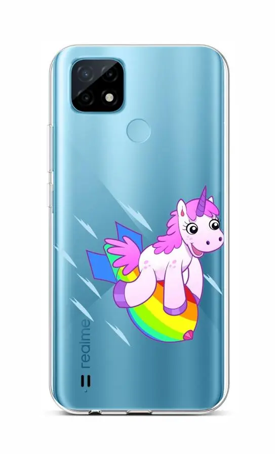 Kryt TopQ Realme C21 silikon Flying Unicorn 66845