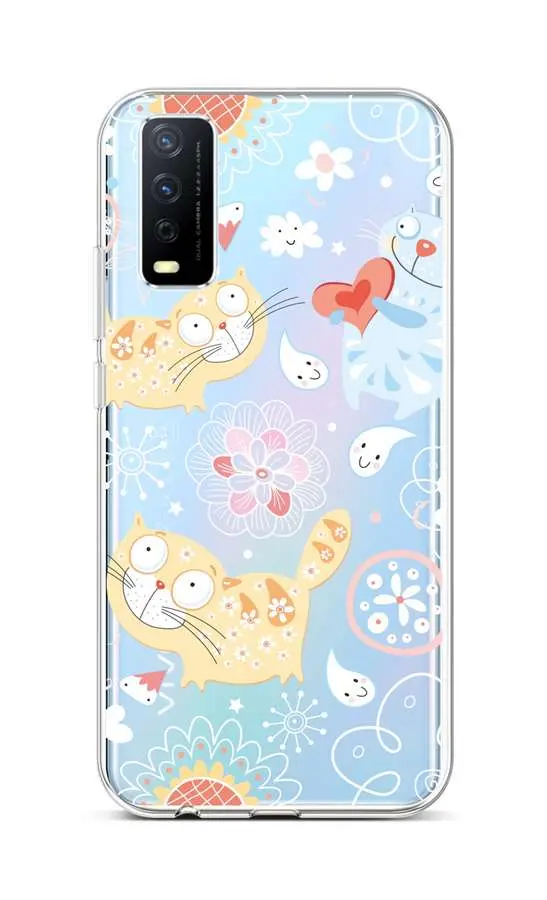 Kryt TopQ Vivo Y20s silikon Happy Cats 66959