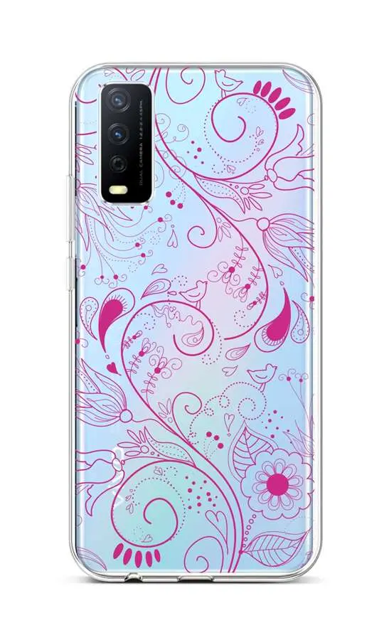 Kryt TopQ Vivo Y20s silikon Pink Ornament 66973