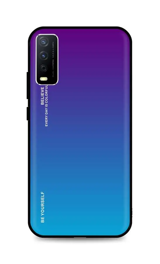 Kryt TopQ LUXURY Vivo Y20s pevný duhový purpurový 67149