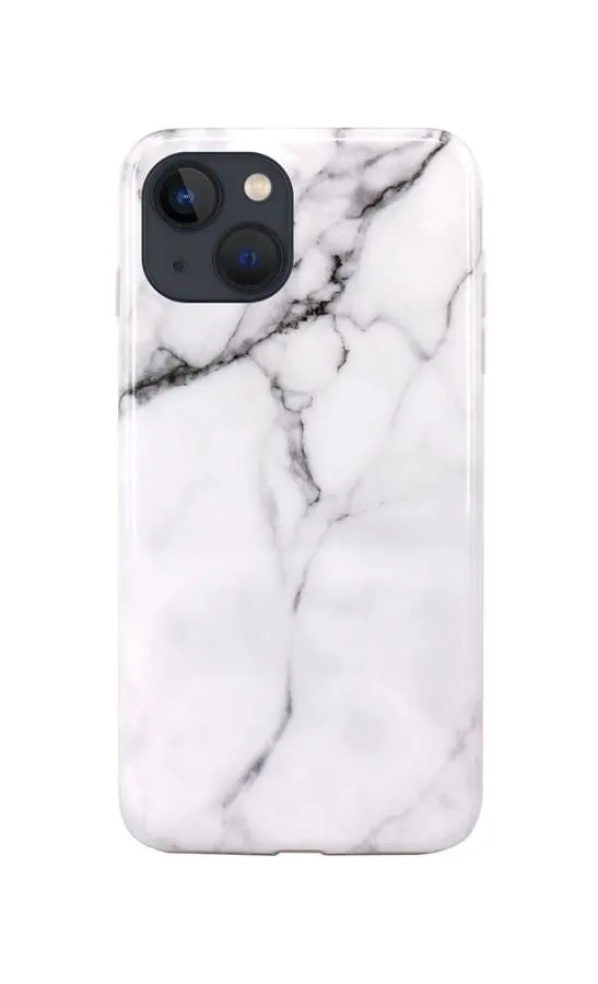 Kryt TopQ iPhone 13 silikon Mramor bílý 67281
