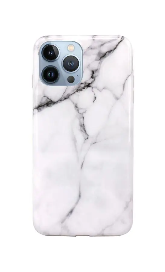Kryt TopQ iPhone 13 Pro Max silikon Mramor bílý 67284