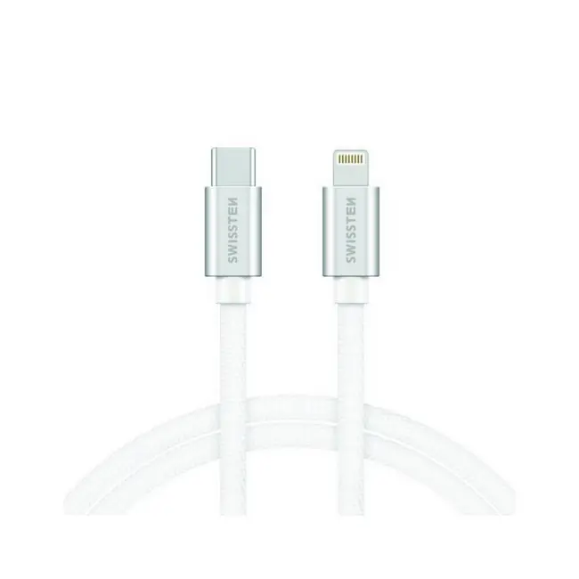 Datový kabel Swissten USB-C - Lightning 2m stříbrný 67754