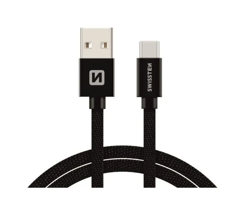Datový kabel Swissten USB-C 2m černý 67816