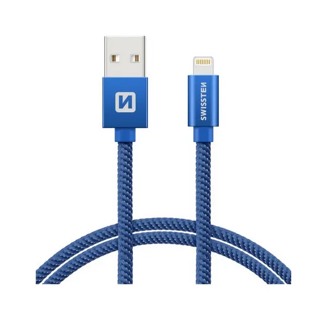 Datový kabel Swissten Lightning pro iPhone 2m modrý 67914