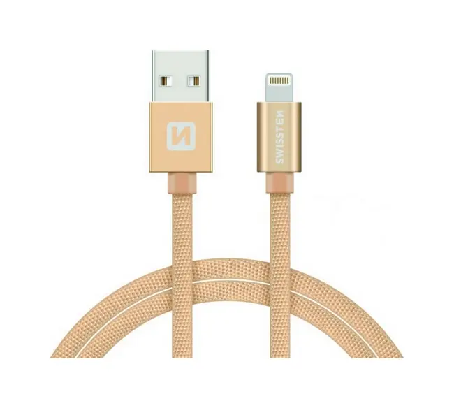 Datový kabel Swissten Lightning pro iPhone 1,2m zlatý 67921