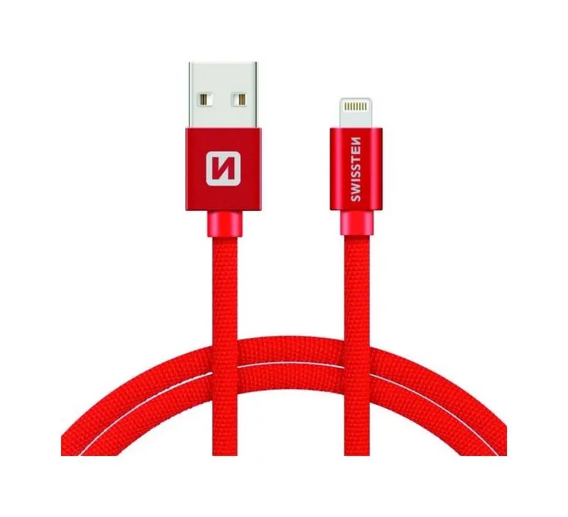 Datový kabel Swissten Lightning pro iPhone 1,2m červený 67924