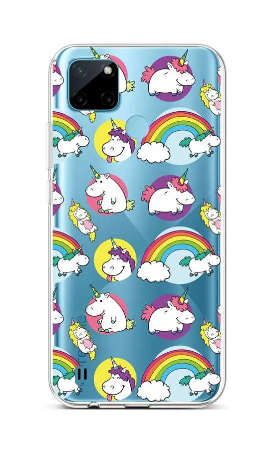 Kryt TopQ Realme C21Y silikon Chunky Unicorns 69925