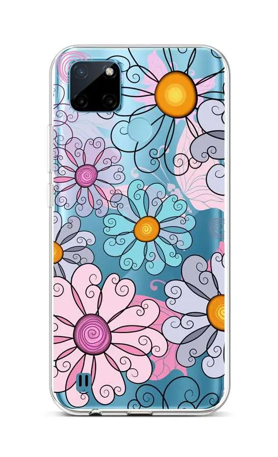 Kryt TopQ Realme C21Y silikon Colorful Daisy 69926