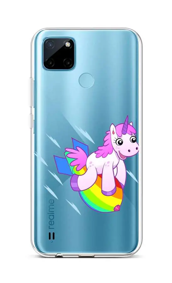 Kryt TopQ Realme C21Y silikon Flying Unicorn 69930
