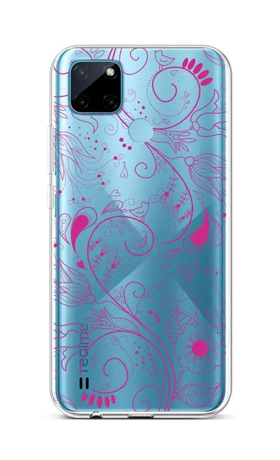 Kryt TopQ Realme C21Y silikon Pink Ornament 69946