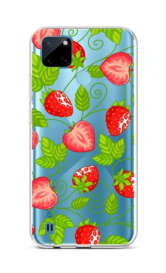 Kryt TopQ Realme C21Y silikon Strawberries 69962