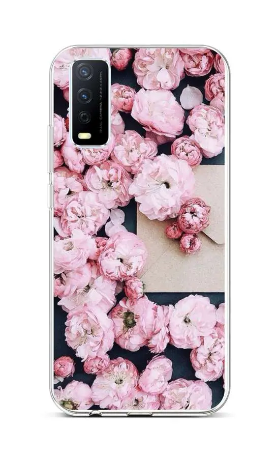 Kryt TopQ Vivo Y11s silikon Růžové květy 70054