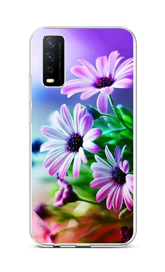 Kryt TopQ Vivo Y11s silikon Fialové květy 70056