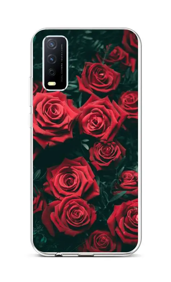 Kryt TopQ Vivo Y11s silikon Červené růžičky 70096
