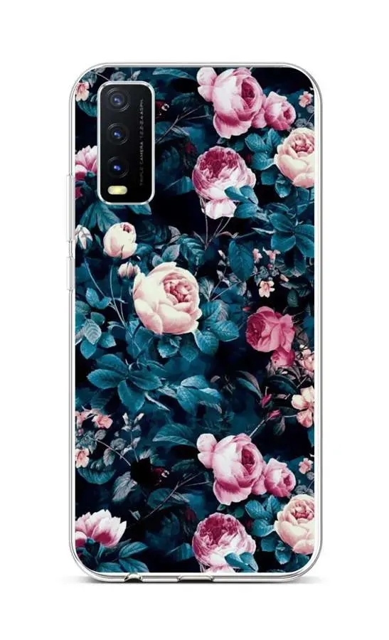Kryt TopQ Vivo Y20s silikon Růžičky 70144