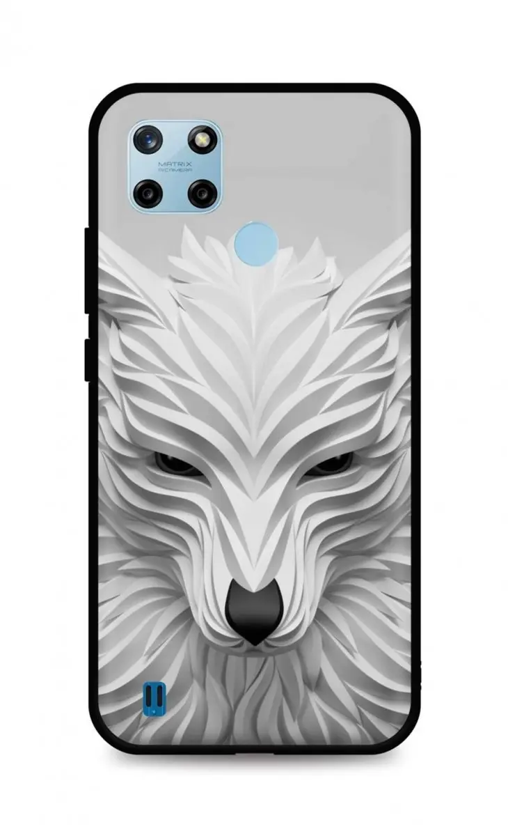 Kryt TopQ LUXURY Realme C25Y pevný Bílý vlk 70220