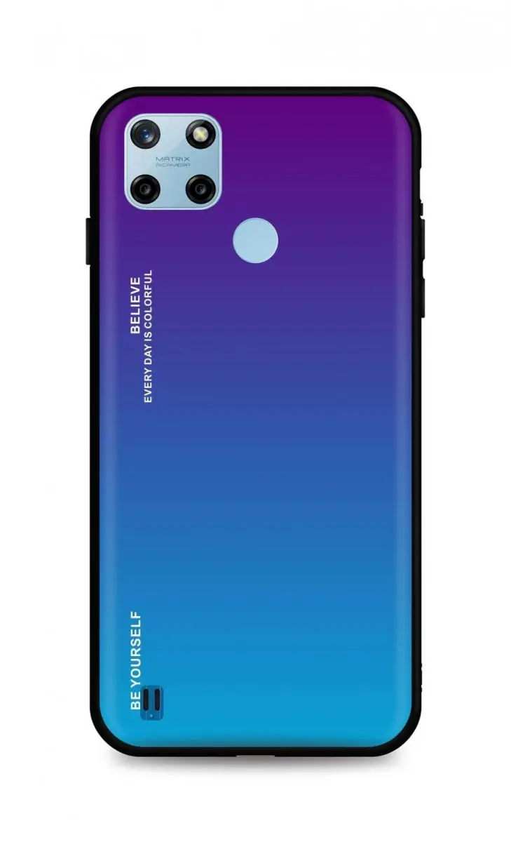 Kryt TopQ LUXURY Realme C25Y pevný duhový purpurový 70225