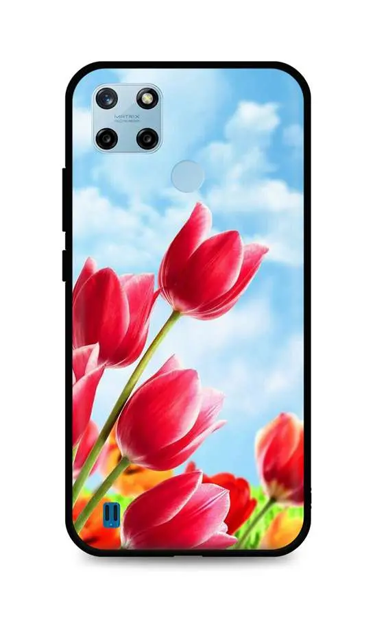 Kryt TopQ Realme C25Y silikon Tulips 70515