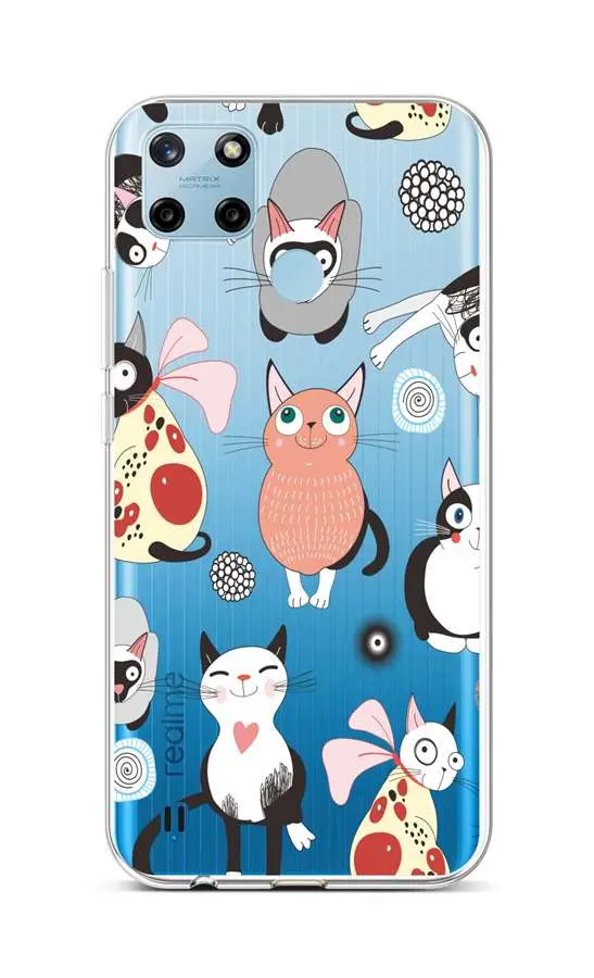 Kryt TopQ Realme C25Y silikon Cats 2 70615