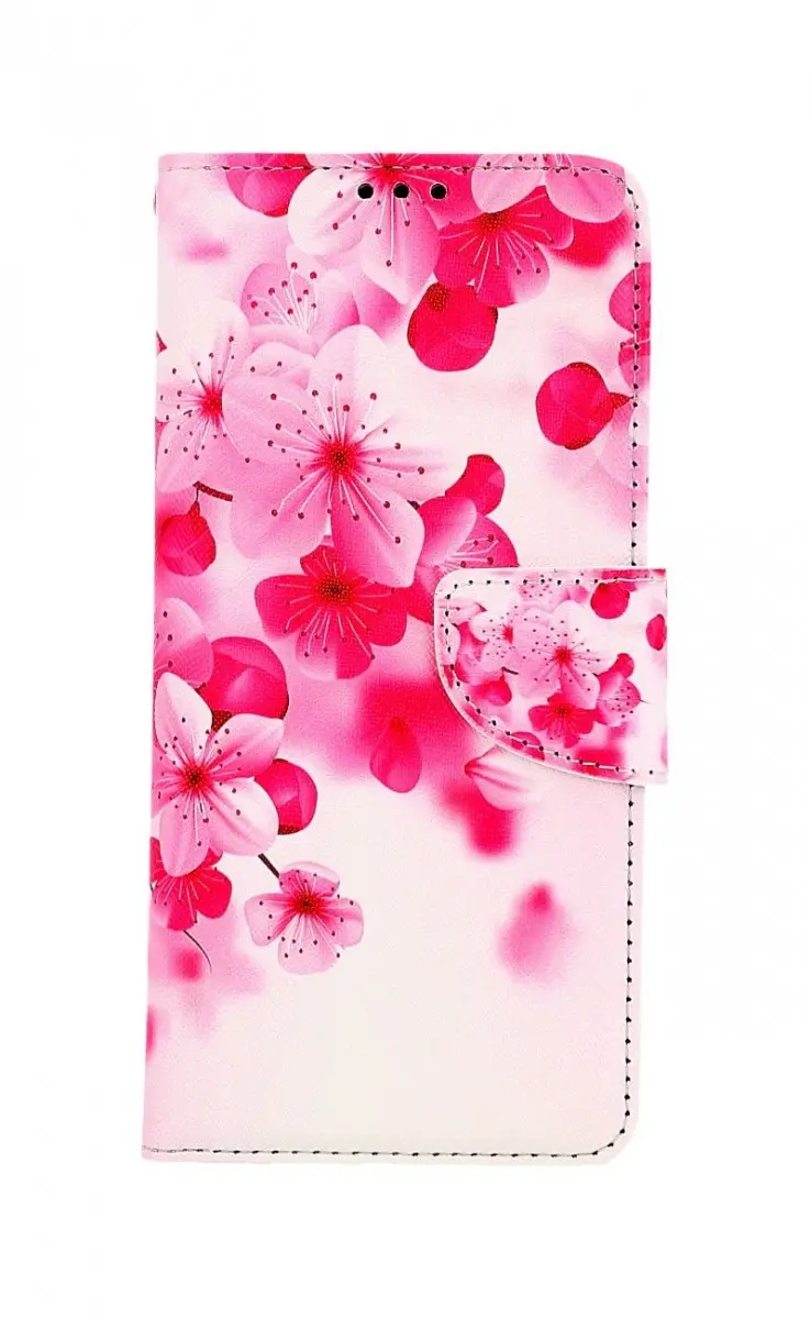 Pouzdro TopQ Vivo Y11s knížkové Růžové kvítky 70673