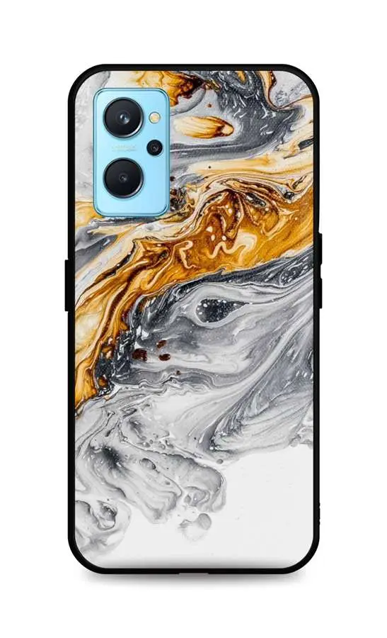 Kryt TopQ LUXURY Realme 9i pevný Marble šedo-zlatý 71092