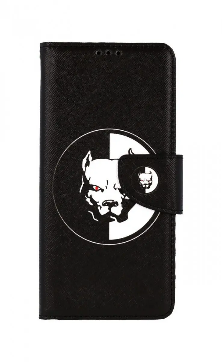 Pouzdro TopQ Vivo Y11s knížkové Černobílý pitbull 71373