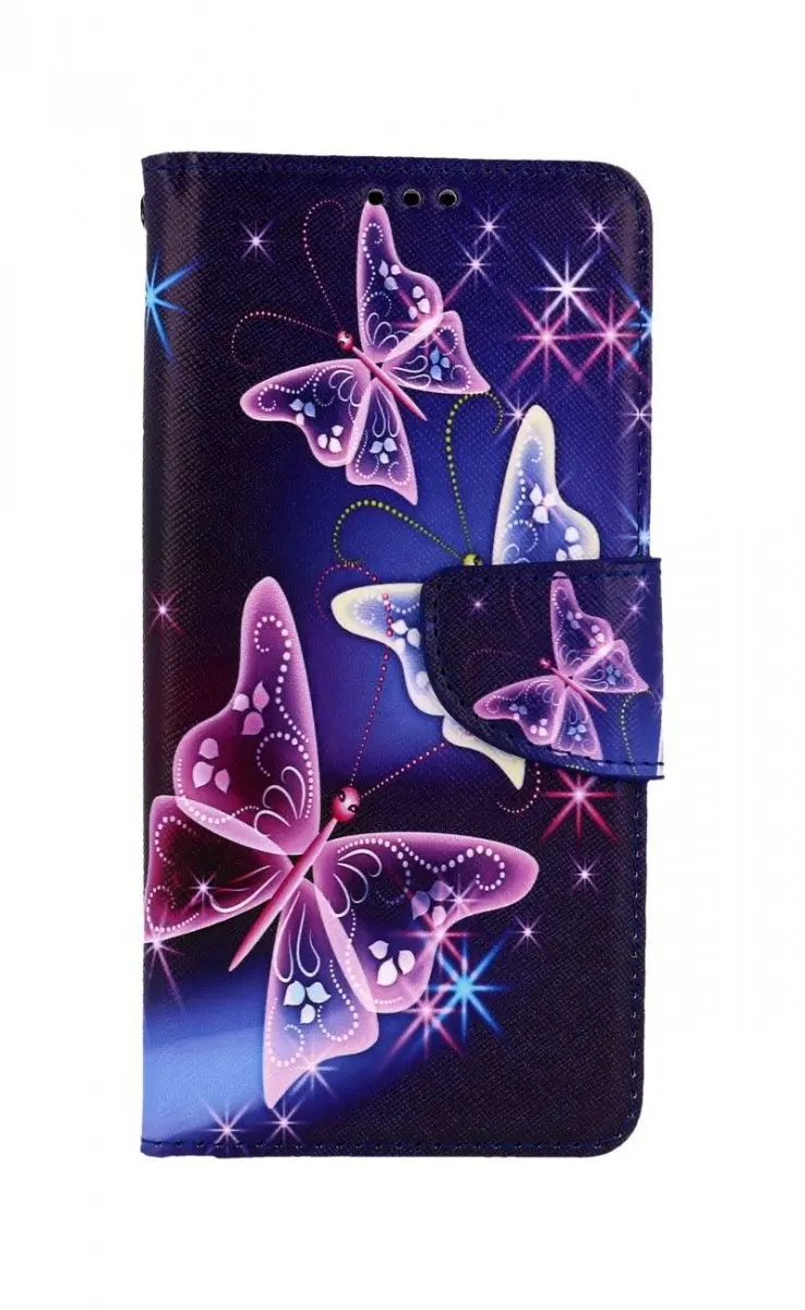 Pouzdro TopQ Xiaomi Redmi Note 11 Pro+ 5G knížkové Modré s motýlky 71716