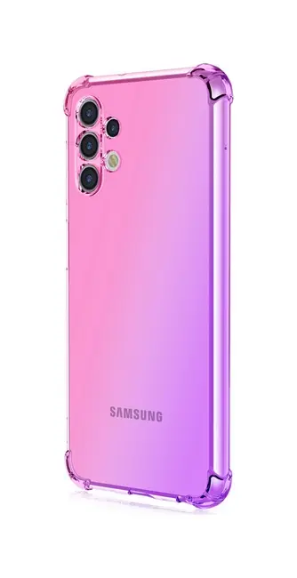 Kryt TopQ Samsung A13 silikon Shock duhový růžovo-fialový 72154