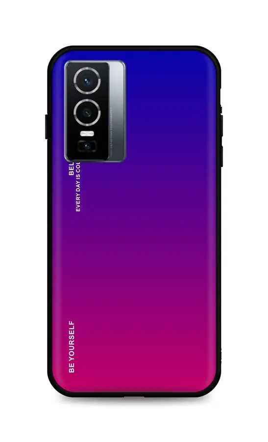 Kryt TopQ LUXURY Vivo Y76 5G pevný duhový fialový 72291