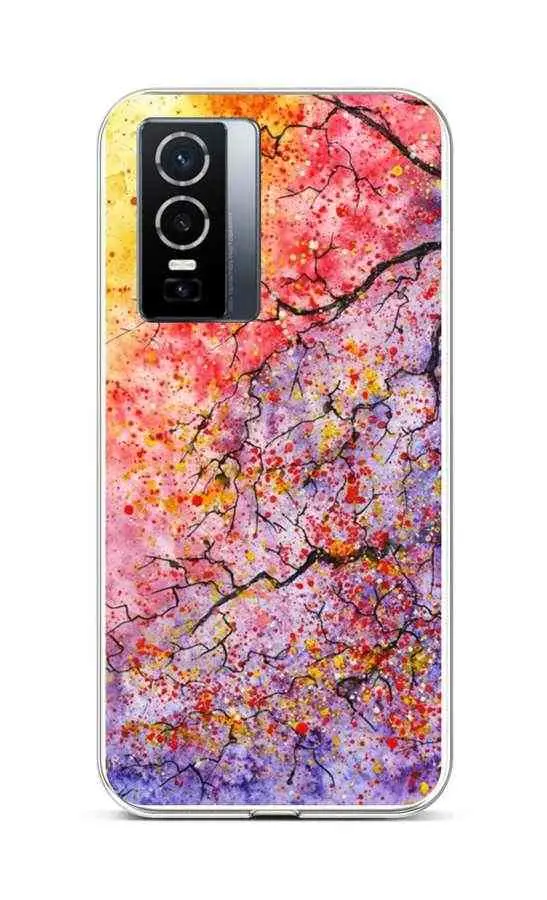 Kryt TopQ Vivo Y76 5G silikon Abstract Tree 72414