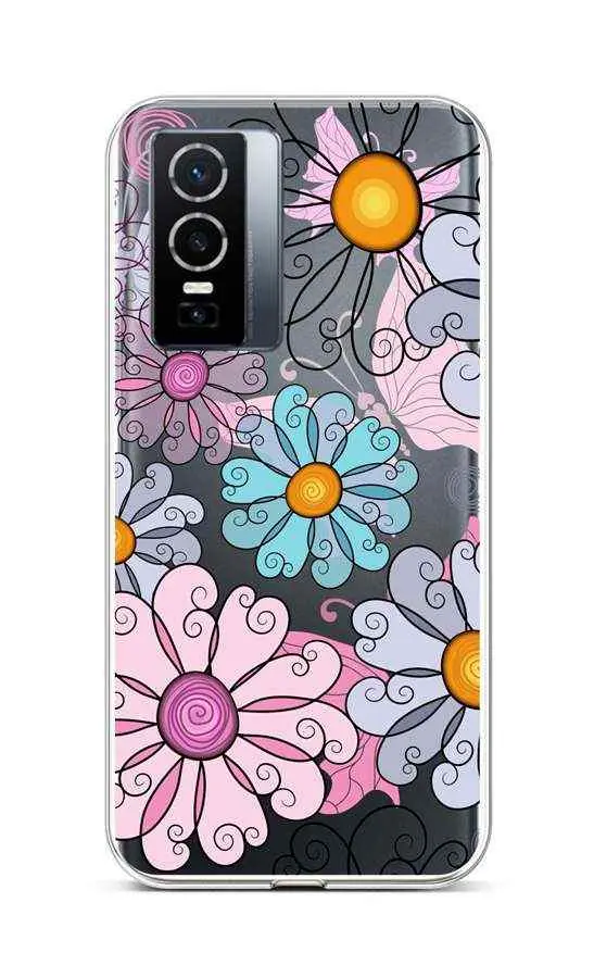 Kryt TopQ Vivo Y76 5G silikon Colorful Daisy 72427