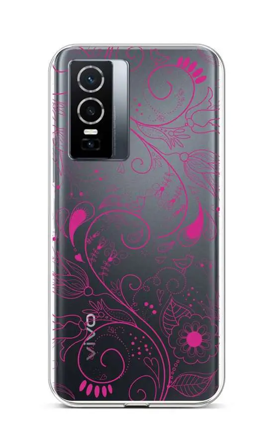 Kryt TopQ Vivo Y76 5G silikon Pink Ornament 72460
