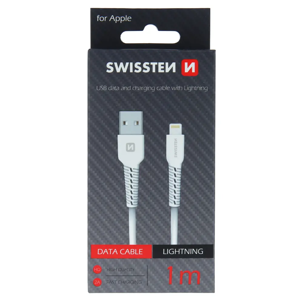 Datový kabel swissten usb / lightning 1,0 m bílý