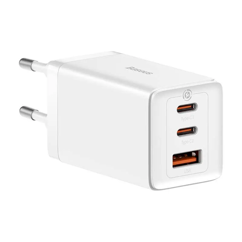 Baseus CCGP120202 GaN5 Pro Quick Nabíječka USB + 2x USB-C 65W White, 6932172617516