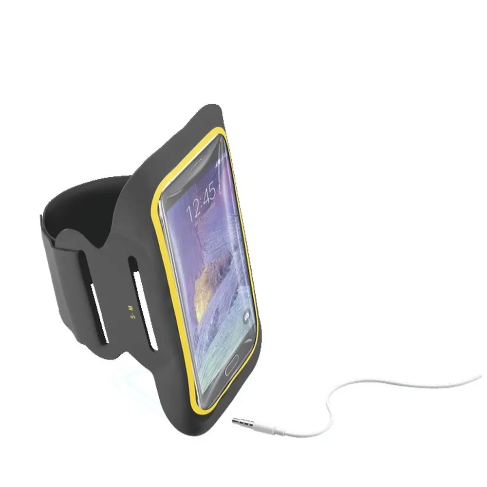 Sportovní soft pouzdro CellularLine ARMBAND FITNESS, pro smartphony do velikosti 5,5", černé