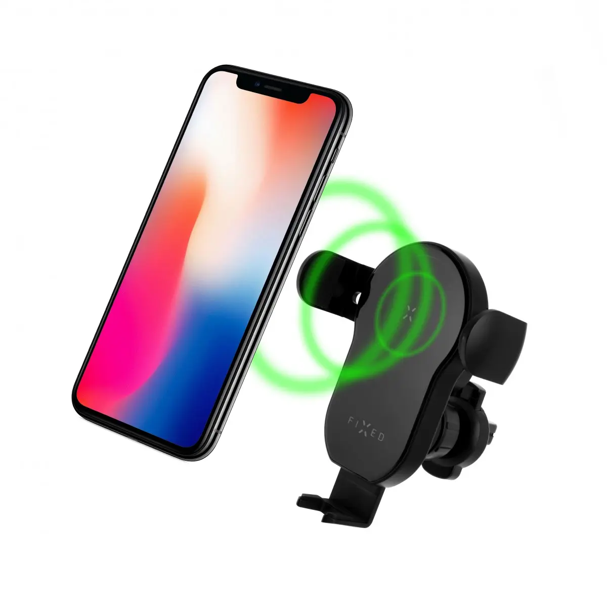 FIXED Matic automatický držák do auta s bezdrátovým nabíjením černý