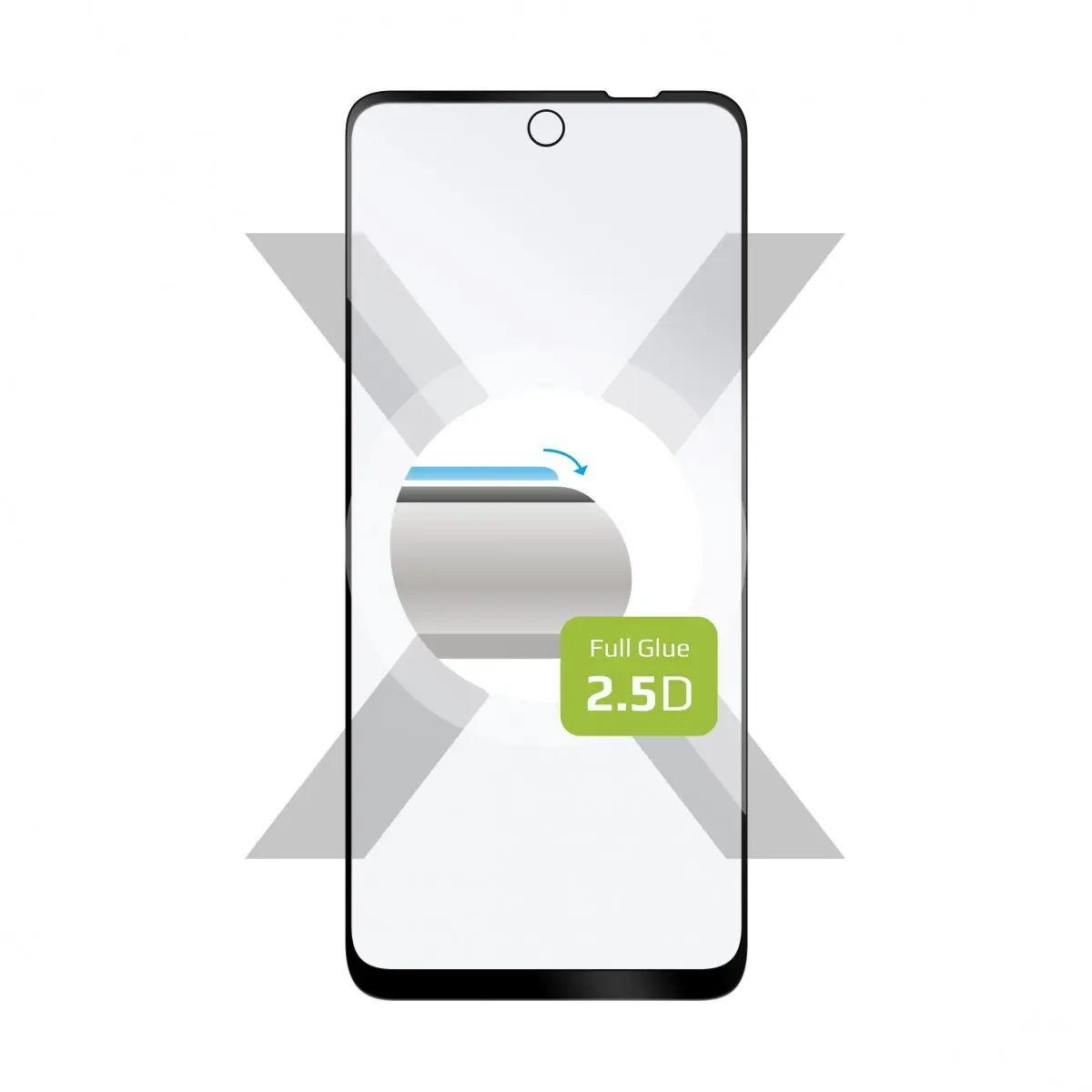 Ochranné tvrzené sklo FIXED Full-Cover pro Motorola Moto E32s, lepení přes celý displej, černé