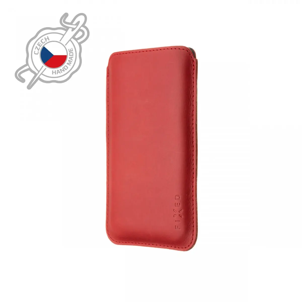 Tenké pouzdro FIXED Slim vyrobené z pravé kůže pro Apple iPhone 12/12 Pro/13/13 Pro, červené