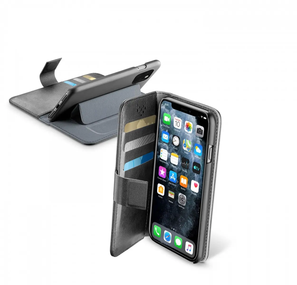Pouzdro typu kniha CellularLine Book Agenda pro Apple iPhone 11 Pro Max, černé