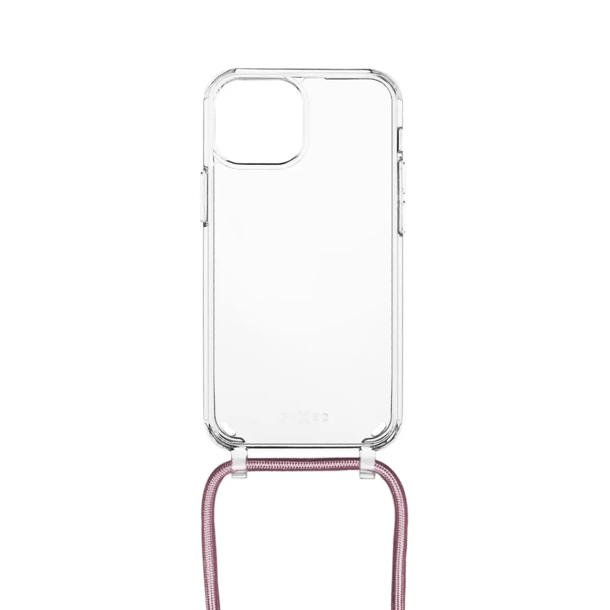 Pouzdro FIXED Pure Neck s růžovou šňůrkou na krk pro Apple iPhone 12 mini