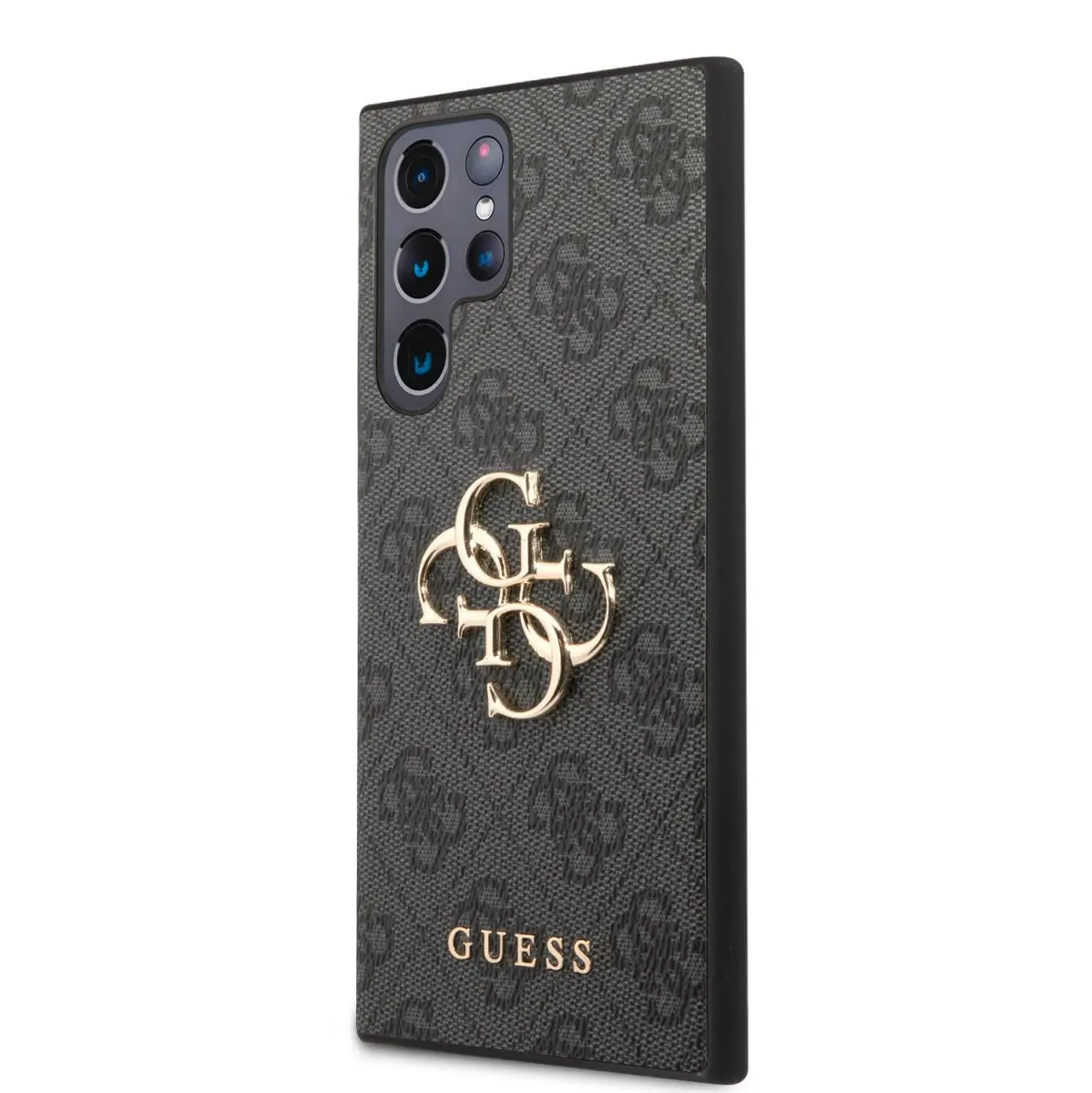 Guess PU 4G Metal Logo kryt Samsung Galaxy S23 Ultra šedý